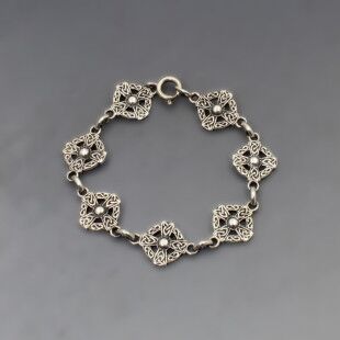 JOHN HART Iona Silver Celtic Cross Bracelet