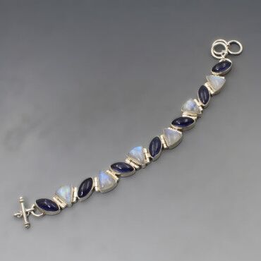 Moonstone, Iolite and Silver Bracelet