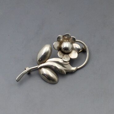Carl Ove Frydensberg Silver Flower Brooch