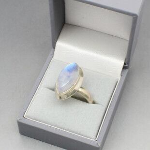 Blue Moonstone Silver Ring 