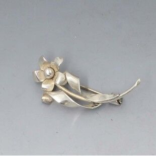John Lauritzen Silver Flower Brooch