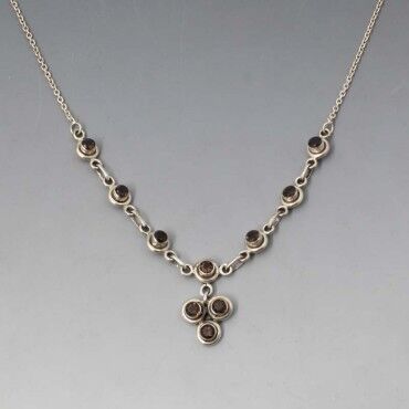 Smokey Topaz Silver Necklace