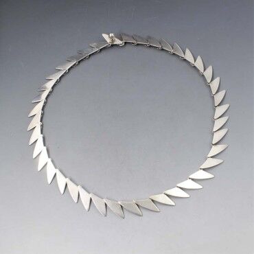 Rare Bent Knudsen Silver Modernist Necklace #83